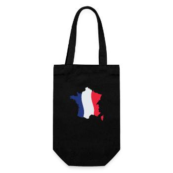 France Map - Gift Bag for Bottles - black - Front
