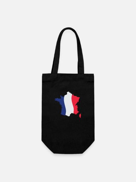 France Map - Gift Bag for Bottles - black