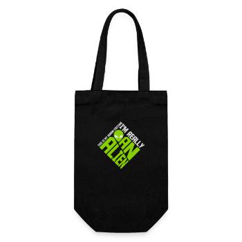 human costume alien Zitat - Geschenkbeutel für Flaschen - Schwarz - Vorne