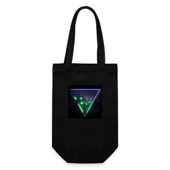 Trippy Dystopian Landscape Triangle - Geschenkbeutel für Flaschen - Schwarz - Vorne