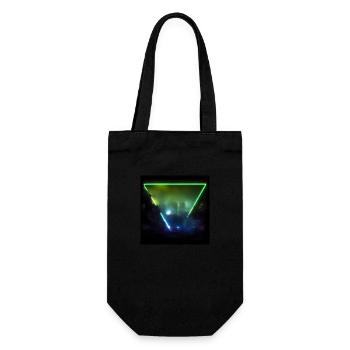 Triangle dystopian cityscape of futuristic tokio - Gift Bag for Bottles - black - Front