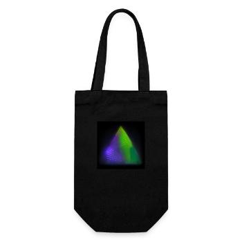 Abstract triangle architecture design neon lights - Gift Bag for Bottles - black - Front