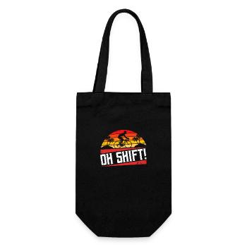 Oh shift - Funny Cycling - Gift Bag for Bottles - black - Front
