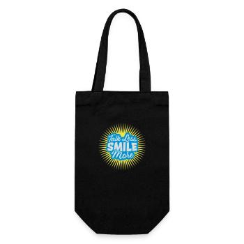 talk less smile more - Gift Bag for Bottles - black - Front