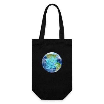 Planet Erde - Geschenkbeutel für Flaschen - Schwarz - Vorne
