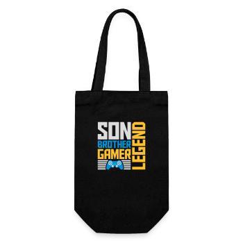 son brother gamer legend - Geschenkbeutel für Flaschen - Schwarz - Vorne