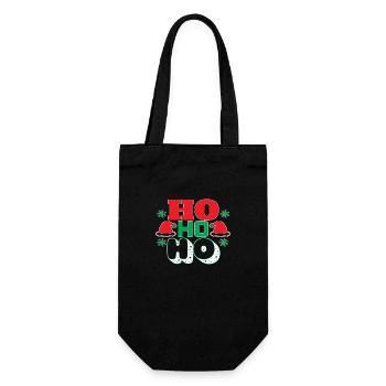Ho Ho Ho - Geschenkbeutel für Flaschen - Schwarz - Vorne