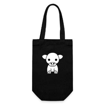 cow cute animal farm animals funny cows vector 1 - Gift Bag for Bottles - black - Front