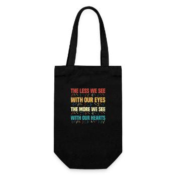 Moins nous voyons avec nos yeux la cécité de la canne - Sac à bouteille - noir - Devant