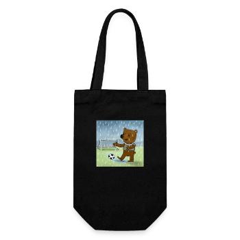 The bear plays football in the rain - Gift Bag for Bottles - black - Front
