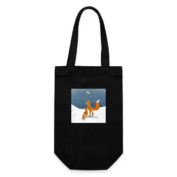 Foxes in the snow - Gift Bag for Bottles - black - Front