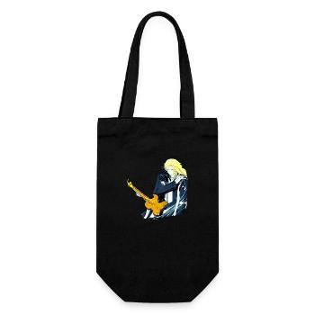 Typ mit Gitarre - Geschenkbeutel für Flaschen - Schwarz - Vorne