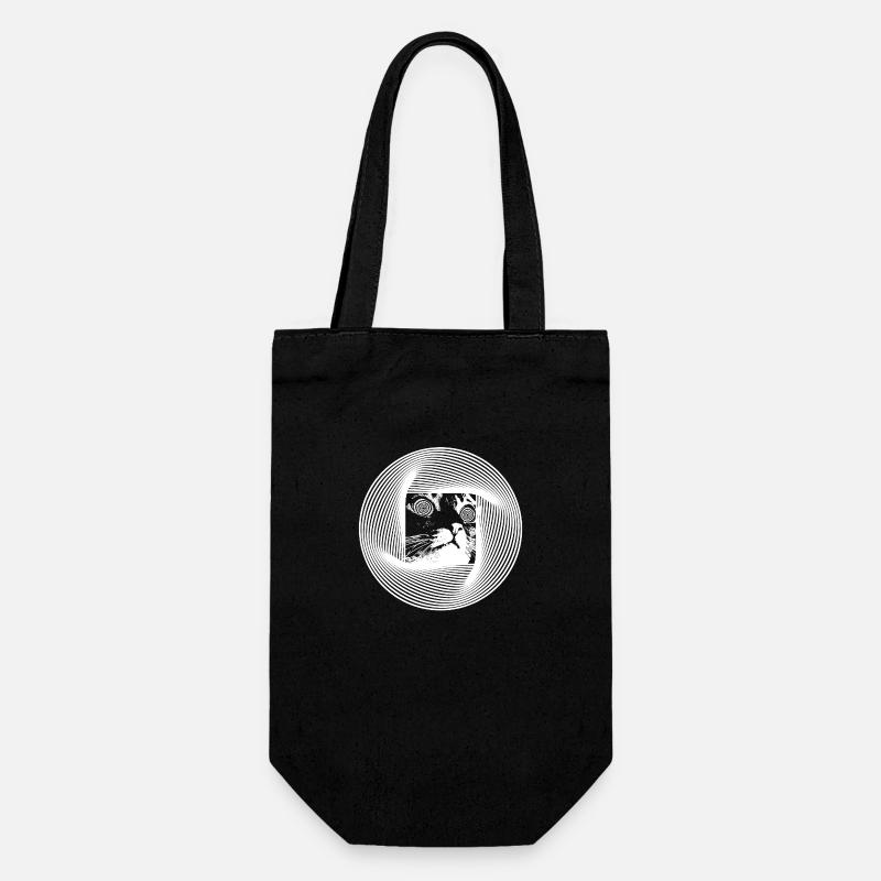 Chat Psychédélique - Sac à bouteille - noir