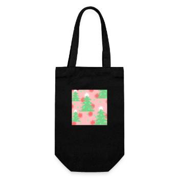 Pastellfarbener Winter - Geschenkbeutel für Flaschen - Schwarz - Vorne