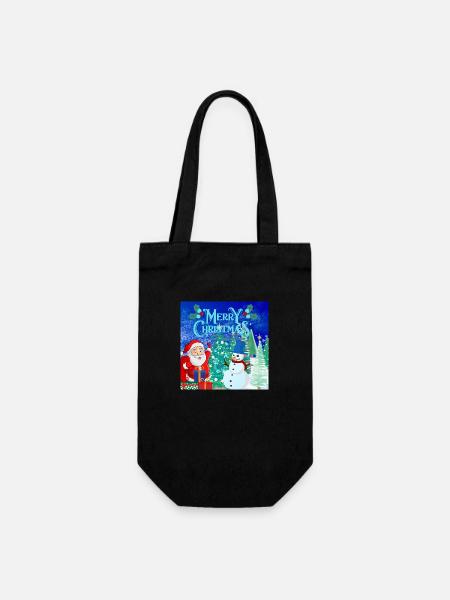 Frohe Weihnachten, Weihnachten - Geschenkbeutel für Flaschen - Schwarz
