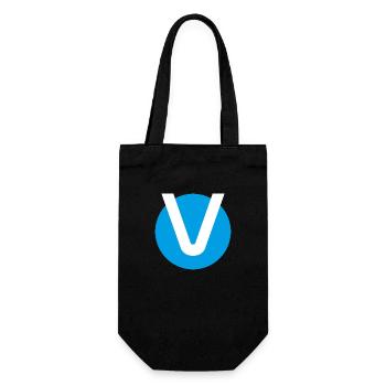 Zeichen V rund und cool - Geschenkbeutel für Flaschen - Schwarz - Vorne