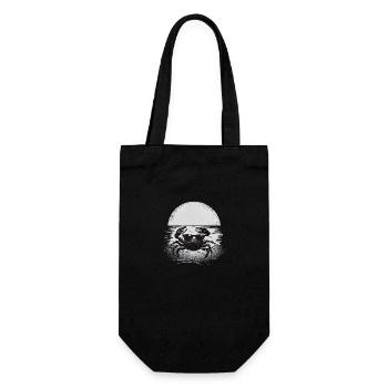 Coucher de soleil sur la plage avec du crabe élégant - Sac à bouteille - noir - Devant