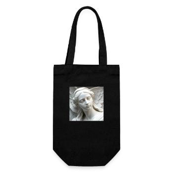 portrait beautiful young angel carved in marble - Gift Bag for Bottles - black - Front
