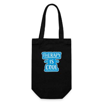 therapy is cool Quote - Gift Bag for Bottles - black - Front