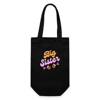 Big Sister Flowers - Geschenkbeutel für Flaschen - Schwarz - Vorne