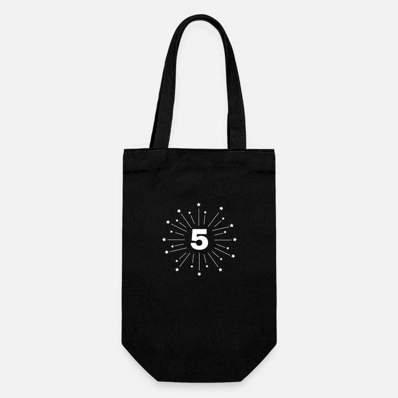 5. Sternjubiläum - 5 Jahre Geschenk - Geschenkbeutel für Flaschen - Schwarz