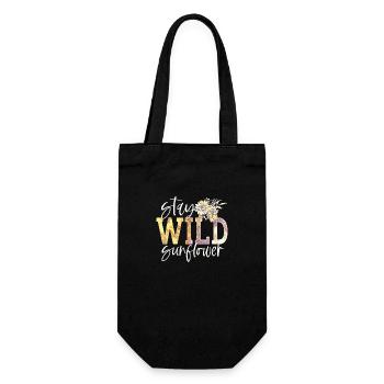 Stay Wild sunflower |Geschenk - Geschenkbeutel für Flaschen - Schwarz - Vorne