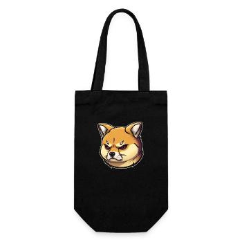 Shiba Grumpy - Geschenkbeutel für Flaschen - Schwarz - Vorne