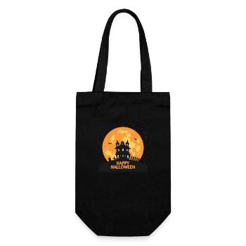 Happy Halloween haunted house - Gift Bag for Bottles - black - Front