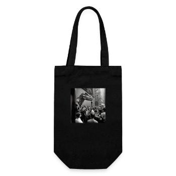 Tyrannosaurus Rex in the city - Gift Bag for Bottles - black - Front