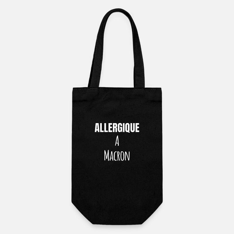 Allergique à Macron - Sac à bouteille - noir