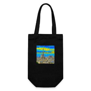 Paris - van Gogh Style - Geschenkbeutel für Flaschen - Schwarz - Vorne