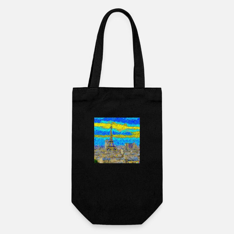 Paris - van Gogh Style - Geschenkbeutel für Flaschen - Schwarz
