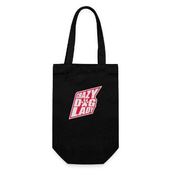 crazy dog lady quote - Gift Bag for Bottles - black - Front