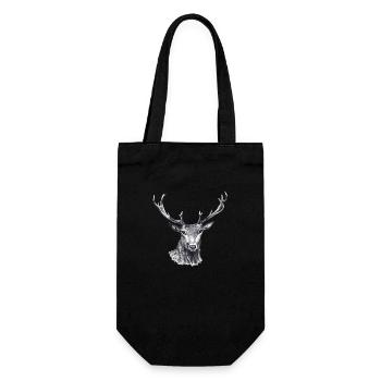 Hirsch - Geschenkbeutel für Flaschen - Schwarz - Vorne