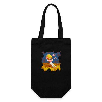 FUNNY MUSIC ILLUSTRATION GIRL 4 - Gift Bag for Bottles - black - Front
