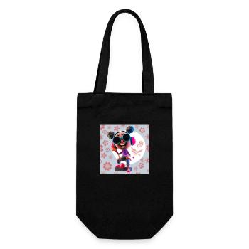 LUSTIGE MUSIK ILLUSTRATION MÄDCHEN 12 - Geschenkbeutel für Flaschen - Schwarz - Vorne
