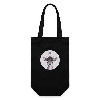 Oh Deer - Geschenkbeutel für Flaschen - Schwarz - Vorne