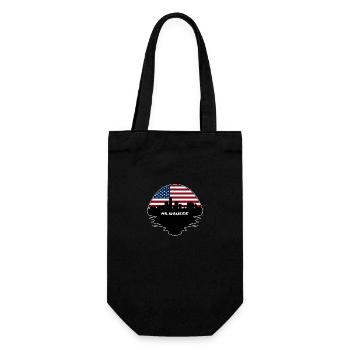 Milwaukee Wisconsin Usa Flag Skyline Silhouette Tr - Gift Bag for Bottles - black - Front