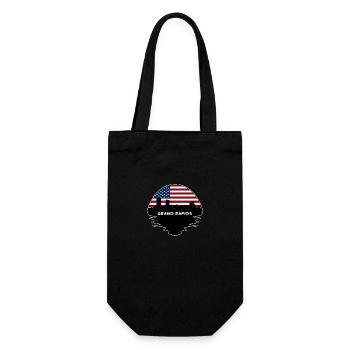 Grand Rapids Michigan Usa Flag Skyline Silhouette - Gift Bag for Bottles - black - Front