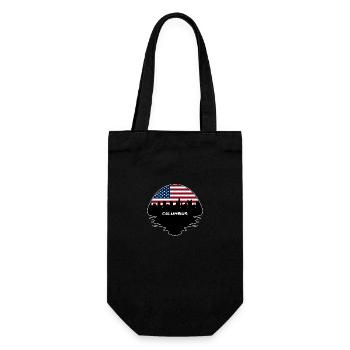 Columbus Ohio USA Flagge Skyline Silhouette Reisen - Geschenkbeutel für Flaschen - Schwarz - Vorne
