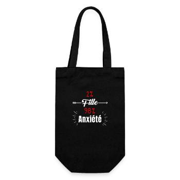 fille anxieuse - Sac à bouteille - noir - Devant