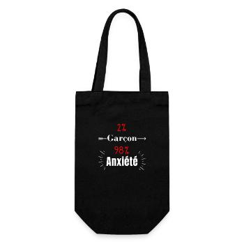 garçon anxieux - Sac à bouteille - noir - Devant