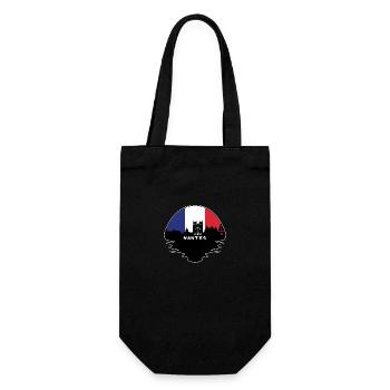 Nantes Frankreich Flagge Skyline Silhouette Reisen - Geschenkbeutel für Flaschen - Schwarz - Vorne