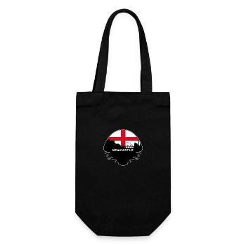 Newcastle England Flagge Skyline Silhouette Reisen - Geschenkbeutel für Flaschen - Schwarz - Vorne