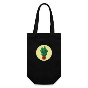 Plant in a clay pot - Gift Bag for Bottles - black - Front