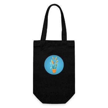 Plant in a clay pot - Gift Bag for Bottles - black - Front