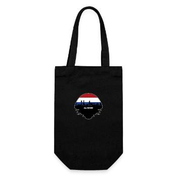 Almere Niederlande Flagge Skyline Silhouette Travel - Geschenkbeutel für Flaschen - Schwarz - Vorne