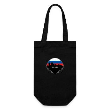 Samara Russland Flagge Skyline Silhouette Reisen - Geschenkbeutel für Flaschen - Schwarz - Vorne