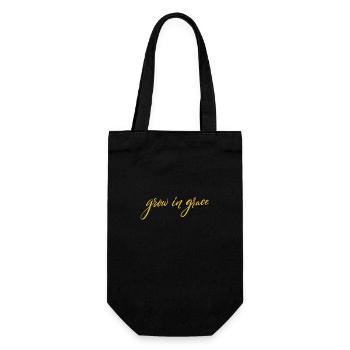 Grow in grace - Geschenkbeutel für Flaschen - Schwarz - Vorne