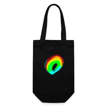 Rainbow gradient colorful cool retro trendy Art 3 - Gift Bag for Bottles - black - Front